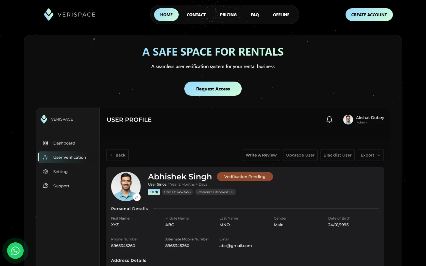 Verispace website